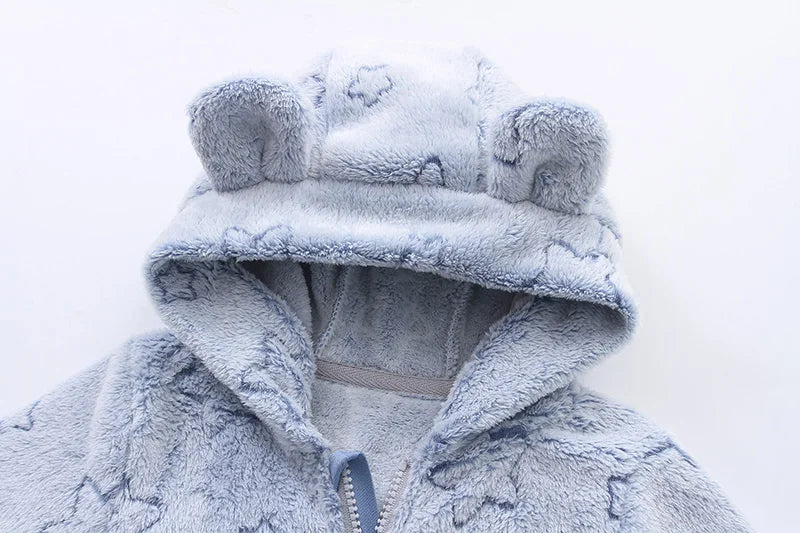Vêtements doux pour nouveau-né, flanelle, automne hiver, pour bébés garçons et filles, combinaison de dessin animé, body chaud pour bébés de 0 à 12 mois