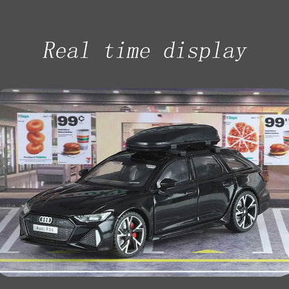 Modèle de voiture jouet Audi RS6 avec son et lumière, portes ouvertes en alliage moulé sous pression, jouet de Collection pour garçon et adulte, cadeau de Festival, 1/32