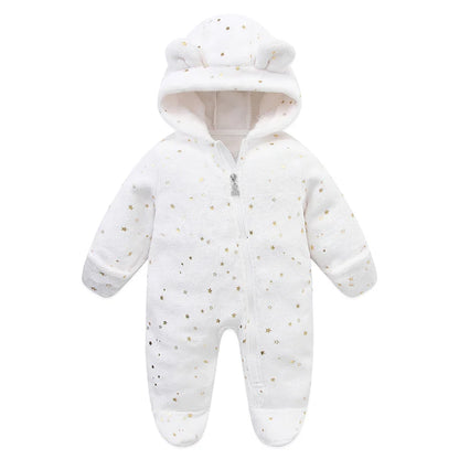 Vêtements doux pour nouveau-né, flanelle, automne hiver, pour bébés garçons et filles, combinaison de dessin animé, body chaud pour bébés de 0 à 12 mois