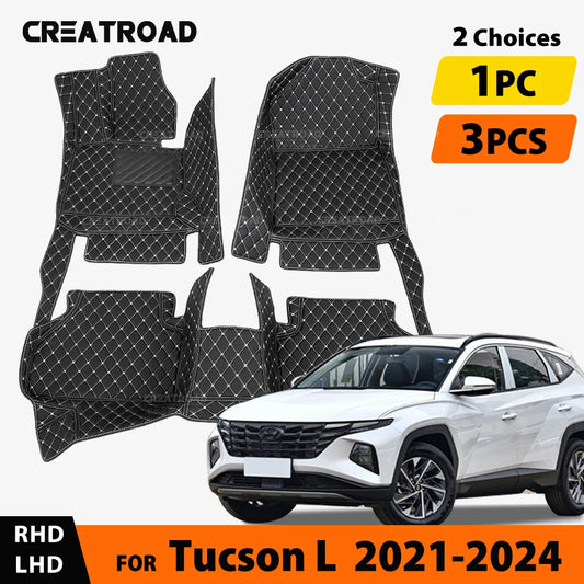 Tapis de sol de voiture personnalisé, couverture de tapis automobile, accessoires d'intérieur, pour Hyundai Tucson L (Turbo hybride/carburant) 2021 2022 2023 2024