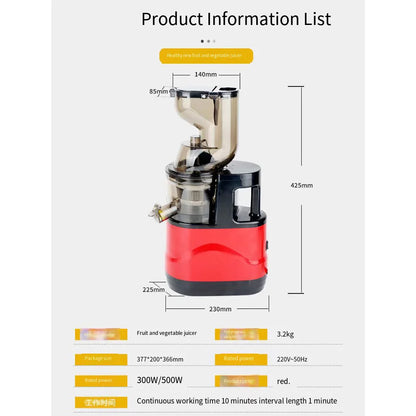 Mélangeur 500W pour mélangeurs de fruits de cuisine, presse-agrumes électrique Portable, filtre de séparation des résidus de jus, machine à jus d'orange