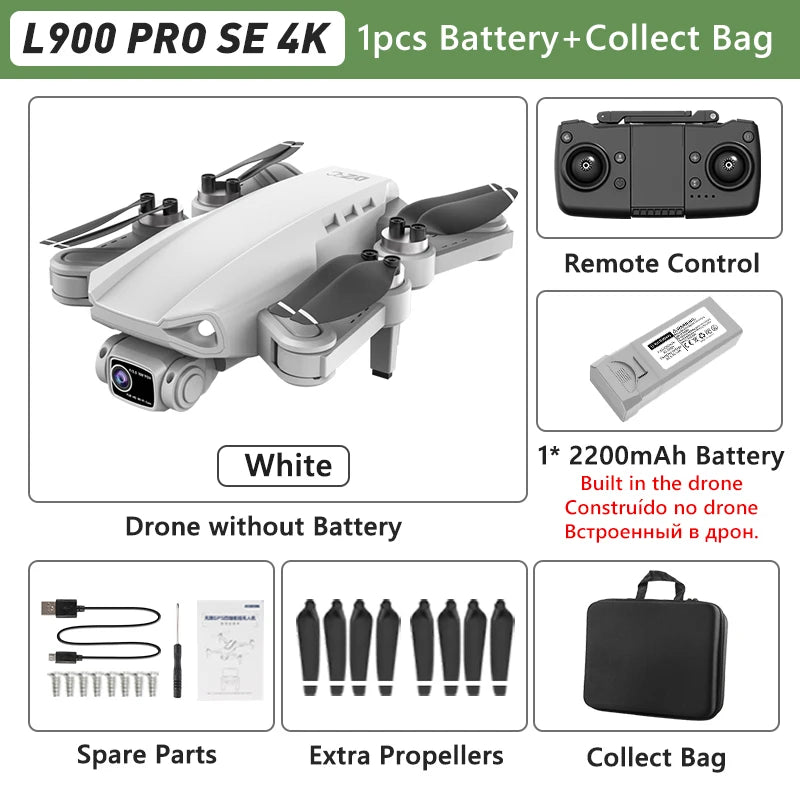 LYZRC L900 PRO GPS Drone 4K professionnel HD double caméra 5G WIFI moteur sans brosse FPV quadrirotor pliable photographie aérienne Drone