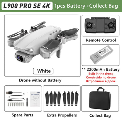 LYZRC L900 PRO GPS Drone 4K professionnel HD double caméra 5G WIFI moteur sans brosse FPV quadrirotor pliable photographie aérienne Drone