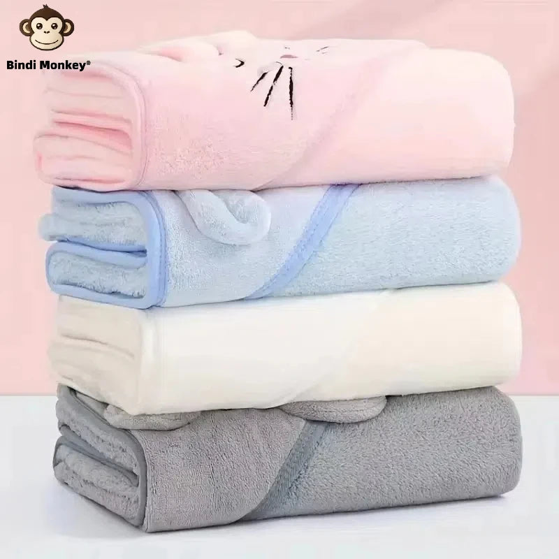 Peignoir pour bébé en forme d'animal, absorbant rapidement, doux, à capuche, chaud, en velours de corail, Robe de nuit, bain câlin pour de nombreuses scènes