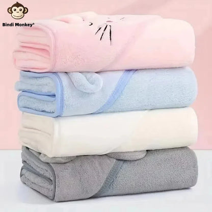 Peignoir pour bébé en forme d'animal, absorbant rapidement, doux, à capuche, chaud, en velours de corail, Robe de nuit, bain câlin pour de nombreuses scènes