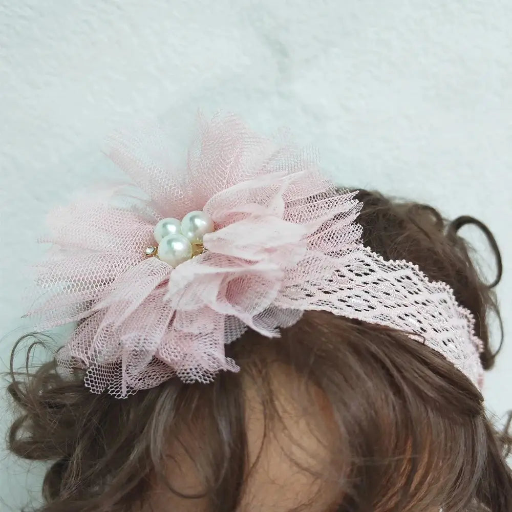 Ensemble de chaussettes et bandeau pour bébé, jolis nœuds en perles, chaussettes antidérapantes en coton, dentelle fleur, bandeau pour nouveau-né, Turban, accessoires pour cheveux de fille