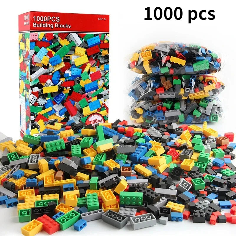 1000 bricolage blocs de construction créatifs ensemble en vrac blocs de construction classiques urbains assemblés cadeau d'anniversaire jouets éducatifs pour enfants
