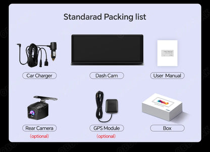 Caméra de tableau de bord sans fil pour voiture, K2 Pro, DVR 4K, Carplay, Android Auto, écran AI, enregistreur vidéo Len pour touristes, navigation GPS, tableau Prada, 11.3 pouces