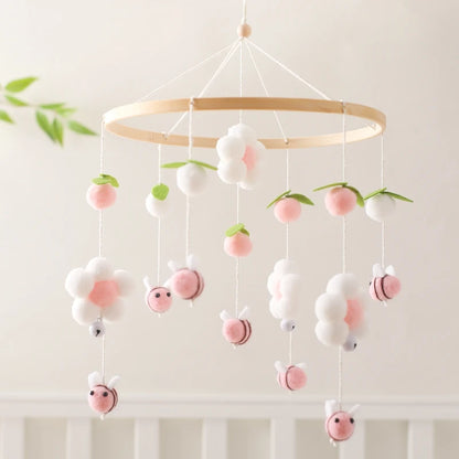 Berceau de bébé lit Mobile cloche hochet jouets en bois Crochet étoiles pendentif lit cloche jouets nouveau-né confort berceau support suspendus jouets cadeaux