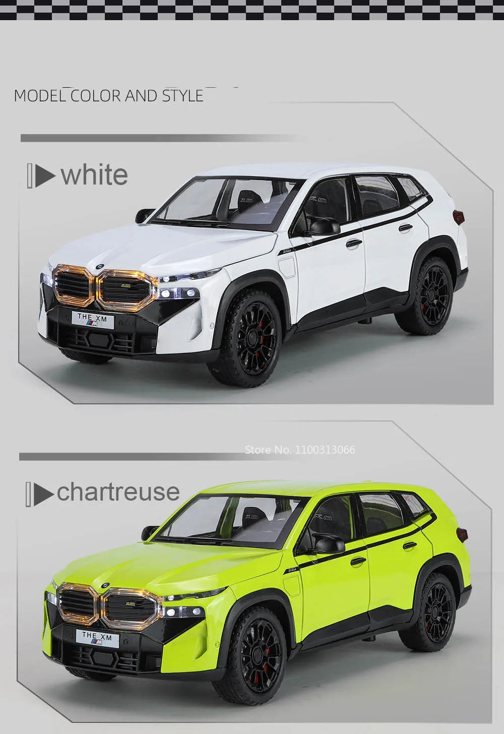 1/24 les modèles de voitures en alliage XM jouet moulé sous pression véhicules tout-terrain avec son léger fonction de traction SUV voiture jouets pour enfants garçons cadeaux