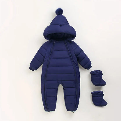 OLEKID automne hiver nouveau-né bébé barboteuse à capuche Plus velours enfant en bas âge garçon combinaison nouveau-né Snowsuit infantile bébé fille salopette