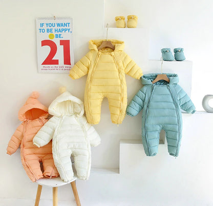OLEKID automne hiver nouveau-né bébé barboteuse à capuche Plus velours enfant en bas âge garçon combinaison nouveau-né Snowsuit infantile bébé fille salopette
