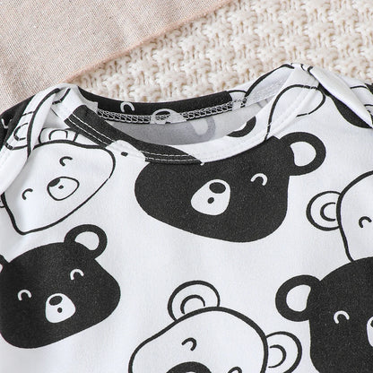 Ensemble de Vêtements pour Bébé Garçon de 0 à 9 Mois, Tenue à Manches sulf, Pantalon, Chapeau et Chaussettes, 4 Pièces/Ensemble, Printemps Automne