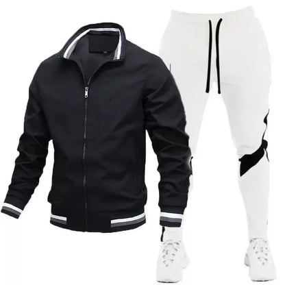 Survêtement pour hommes, jogging décontracté, vêtements de sport, vestes et pantalons, ensembles de 2 pièces, col montant, combinaison de sport, Jogging, Fitness