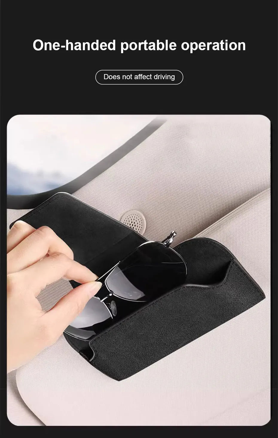 SEAMETAL – porte-lunettes pare-soleil en cuir de vache, boîte de protection pour lunettes de soleil résistantes à l'usure, mallette de rangement pour lunettes automobiles