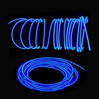 EL – fil lumineux de couleur 3M/5M/10M, avec adaptateur USB, bande lumineuse néon 360, corde lumineuse découpable pour fête d'halloween, décoration DIY