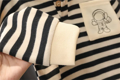 Ensemble de 2 pièces de vêtements de sport décontractés pour enfants, sweats à capuche à bandes, jeans pour garçons, survêtements pour enfants, tenue de printemps et d'automne, 0 à 5 ans, nouveau