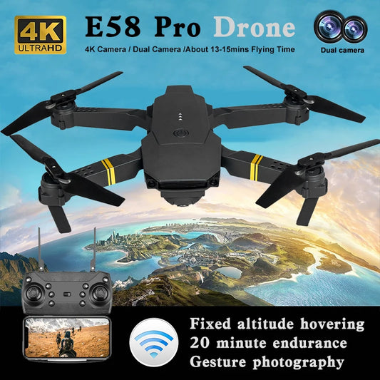 Drone haute définition E88/E58 4K, photographie aérienne, avion RC Intelligent à hauteur fixe, avion à quatre axes, jouets pour enfants garçons
