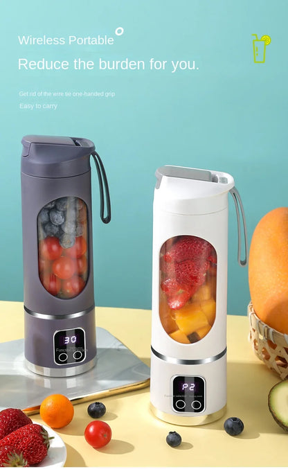 Mélangeur domestique Portable, presse-agrumes électrique concassé, avec 3 vitesses, grande capacité de 450ML, tasse de jus à affichage numérique