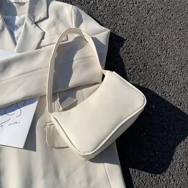 Nouveaux sacs à main de mode pour femmes rétro couleur unie en cuir PU épaule sous les bras sac décontracté femmes Hobos sacs à main sac à main femme