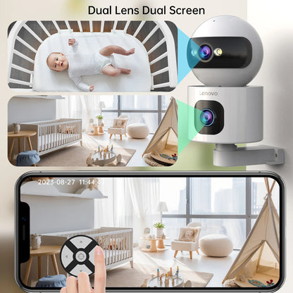 Lenovo-Caméra de surveillance IP sans fil, moniteur de sécurité pour bébé, suivi automatique, caméra de vidéosurveillance intelligente, WiFi 5G, 4K, objectif touriste, maison