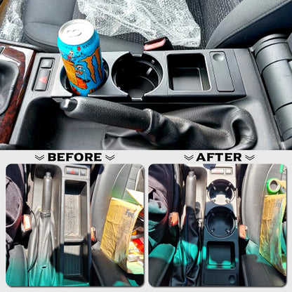 Nouveau Double trou style de voiture Console centrale avant boîte de rangement pièce de monnaie + porte-gobelet pour BMW E46 série 1999-2006 51168217953