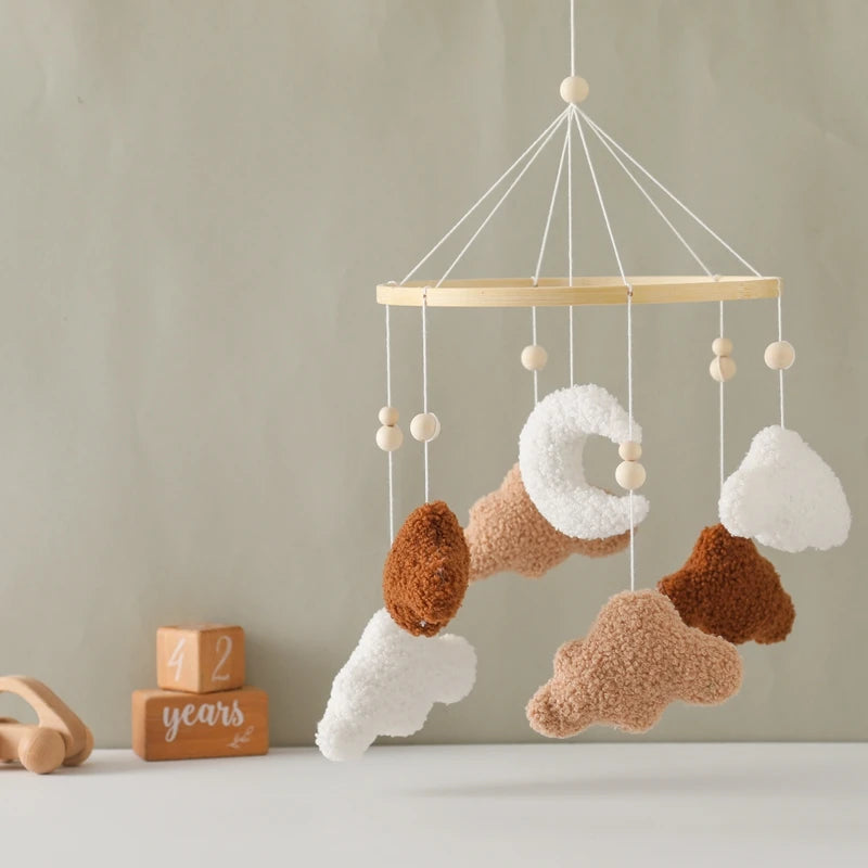 Berceau de bébé lit Mobile cloche hochet jouets en bois Crochet étoiles pendentif lit cloche jouets nouveau-né confort berceau support suspendus jouets cadeaux