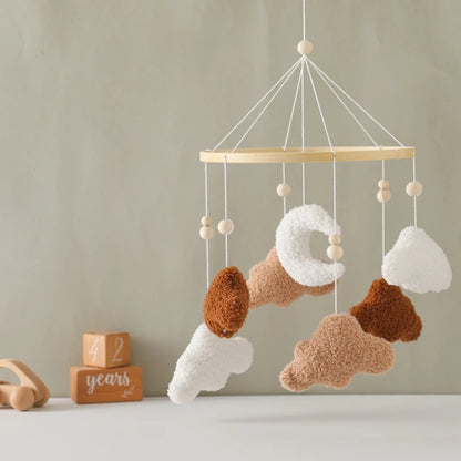 Berceau de bébé lit Mobile cloche hochet jouets en bois Crochet étoiles pendentif lit cloche jouets nouveau-né confort berceau support suspendus jouets cadeaux