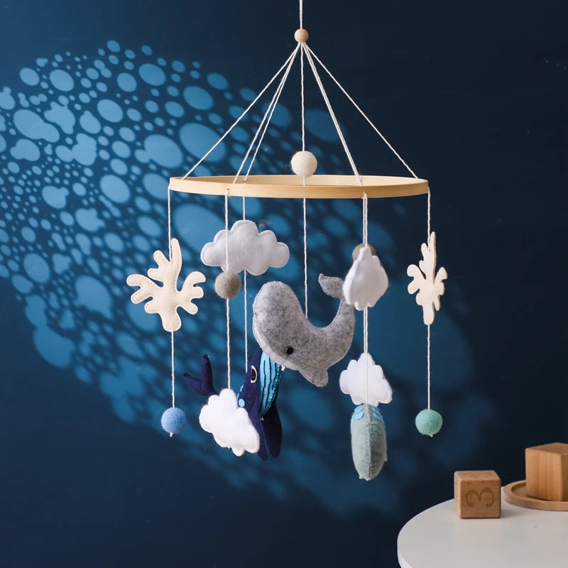 Berceau de bébé lit Mobile cloche hochet jouets en bois Crochet étoiles pendentif lit cloche jouets nouveau-né confort berceau support suspendus jouets cadeaux