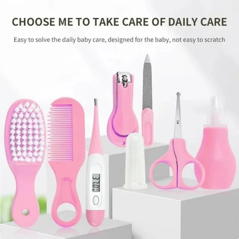 8 pièces/ensemble peigne nez inhalateur EVA paquet ensemble de soins Coisas Para Bebê 13 pièces mignon nouveau-né bébé multifonctionnel bébé coupe-ongles 8