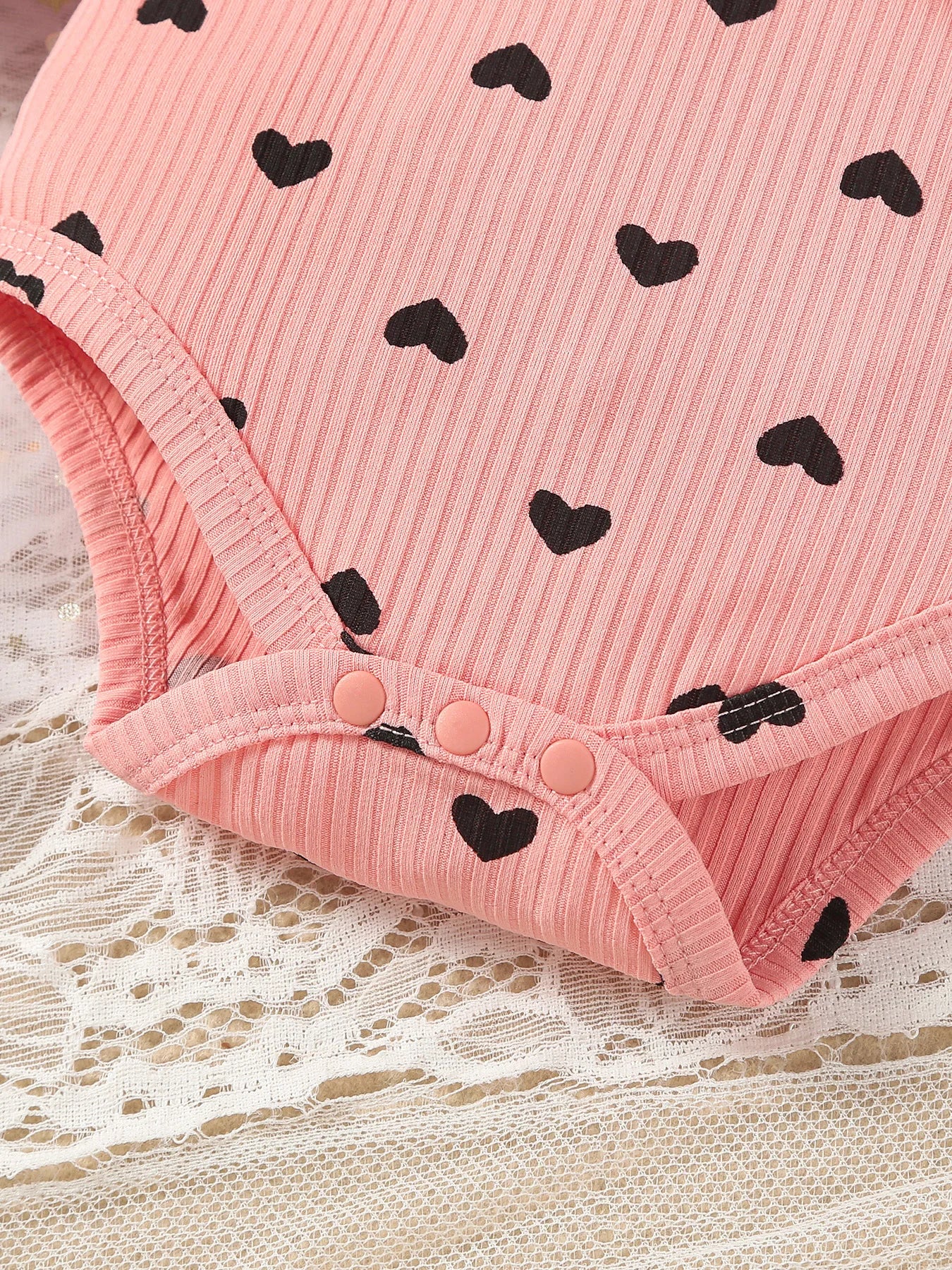 Kukitty – ensemble de vêtements 3 pièces pour nouveau-né fille, barboteuse à manches longues, imprimé cœur, haut et pantalon, bandeau, tenues en tricot