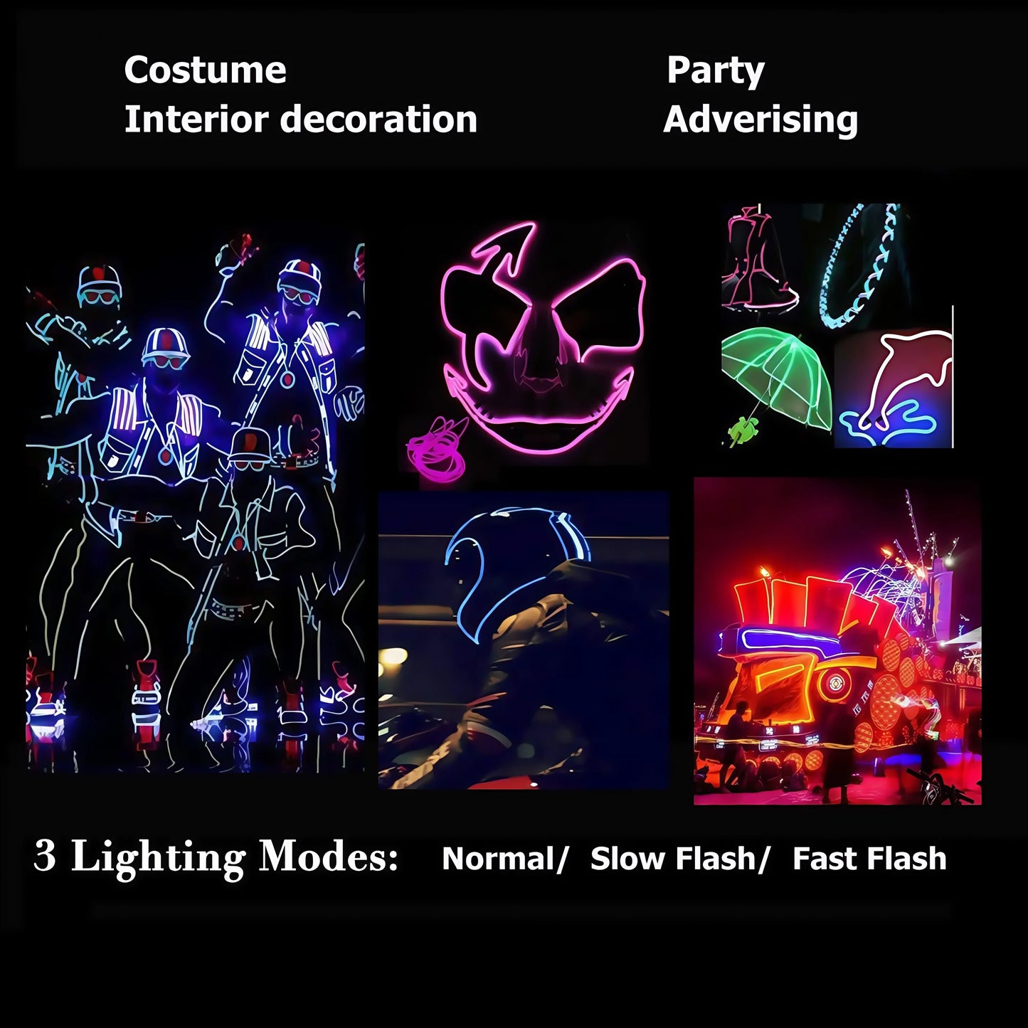 EL – fil lumineux de couleur 3M/5M/10M, avec adaptateur USB, bande lumineuse néon 360, corde lumineuse découpable pour fête d'halloween, décoration DIY