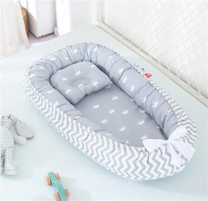 Lit de voyage pour bébé en bas âge, berceau en coton pour nouveau-né, berceau pare-chocs, nouveau lit nid de bébé 85x50cm avec oreiller, berceau Portable
