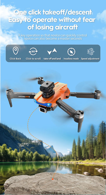 Drone professionnel E99Pro avec caméra pour touristes, 4K, WIFI, flux optique, fpv, évitement d'obstacles, photographie aérienne, quadrirotor