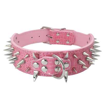 Ensemble collier et laisse pour chien à pointes, collier pour chien en cuir à rivets, collier réglable pour la marche en plein air