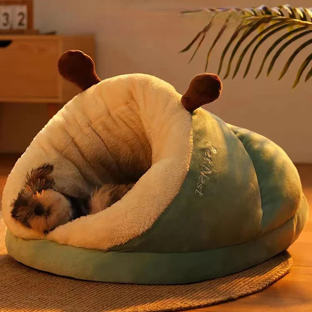 Chaud petit chien chenil lit respirant chien maison mignon pantoufles en forme de lit pour chien chat sac de couchage pliable lavable maison pour animaux de compagnie