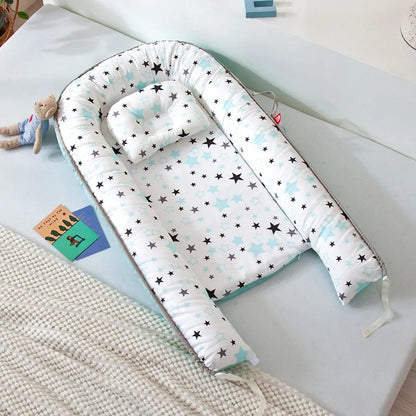 Lit de voyage pour bébé en bas âge, berceau en coton pour nouveau-né, berceau pare-chocs, nouveau lit nid de bébé 85x50cm avec oreiller, berceau Portable