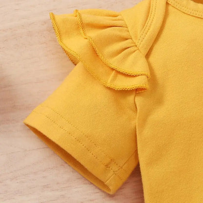 Ensemble de vêtements pour nouveau-né fille, body à manches courtes + pantalon à fleurs avec nœud + bandeau, tenues 3 pièces, vêtements pour bébé fille