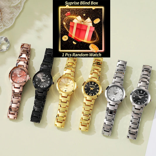 1PC Surprise mystère montre boîte aveugle-luxe femmes montres mode petit cadran calendrier montre à Quartz Reloj Mujer (sans boîte)