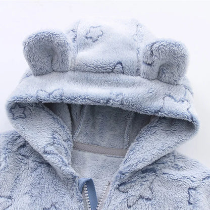 Vêtements doux pour nouveau-né, flanelle, automne hiver, pour bébés garçons et filles, combinaison de dessin animé, body chaud pour bébés de 0 à 12 mois