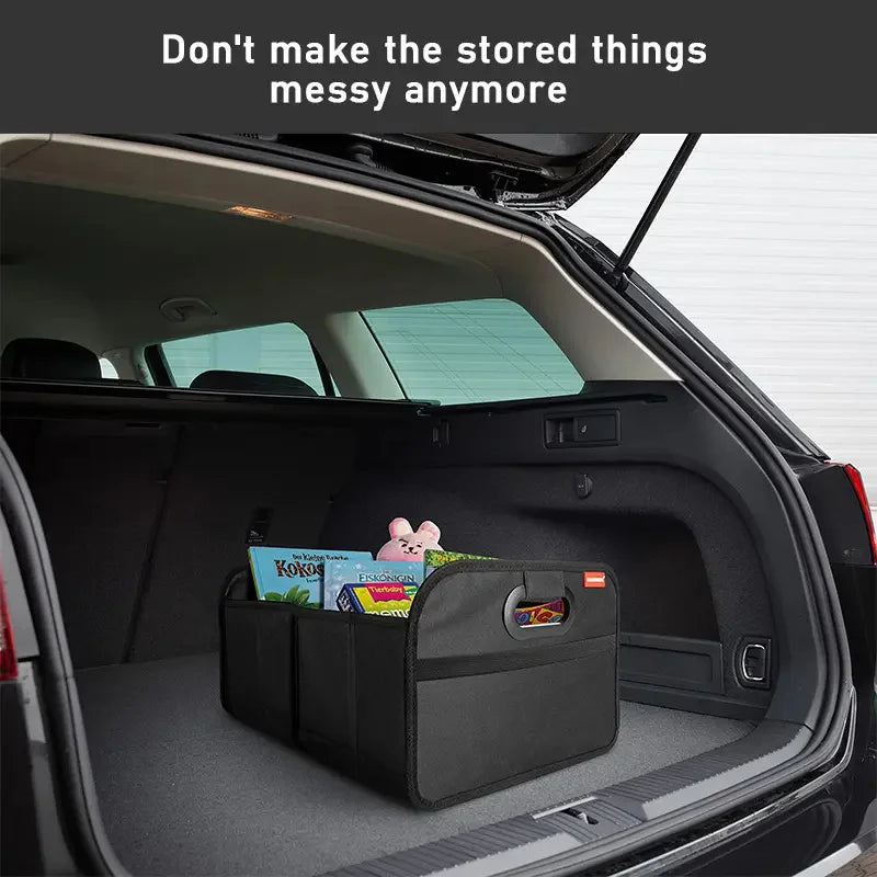 Grande boîte de rangement pliable pour coffre, conteneur de rangement pour SUV Extra épais de grande capacité avec plusieurs poches pour voiture SUV Minivan 1 pièce