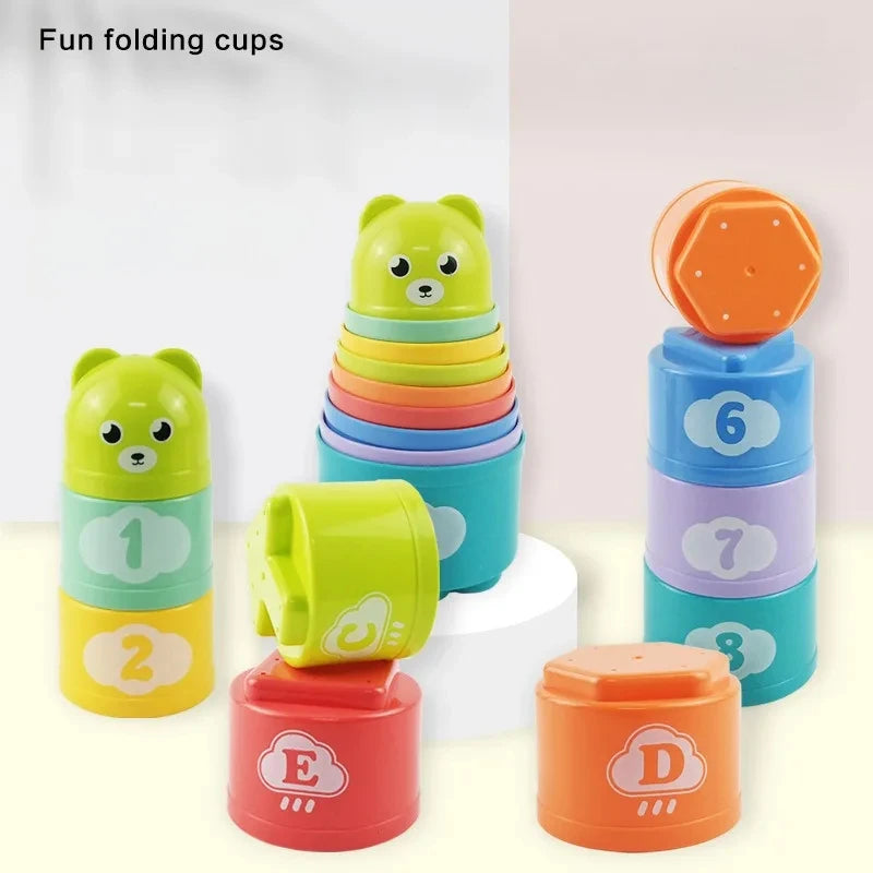 Enfant cerveau réponse bataille pli tasse main vitesse compétition pli tasse bébé pile jeu éducation précoce Puzzle Train jeux de société jouet