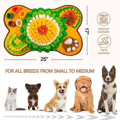 Grand tapis à renifler pour chiens, entraînement interactif pour animaux de compagnie et soulagement du Stress, tapis d'alimentation à renifler, mangeoire lente, tapis de friandises pour chiens, jouets pour chiens