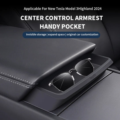 Boîte de rangement d'accoudoir Central pour Tesla modèle Y/3/3, étui de rangement pour lunettes de voiture Highland, accessoire multifonctionnel pour téléphone, nouveauté 2024