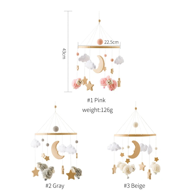 Berceau de bébé lit Mobile cloche hochet jouets en bois Crochet étoiles pendentif lit cloche jouets nouveau-né confort berceau support suspendus jouets cadeaux