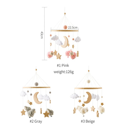 Berceau de bébé lit Mobile cloche hochet jouets en bois Crochet étoiles pendentif lit cloche jouets nouveau-né confort berceau support suspendus jouets cadeaux