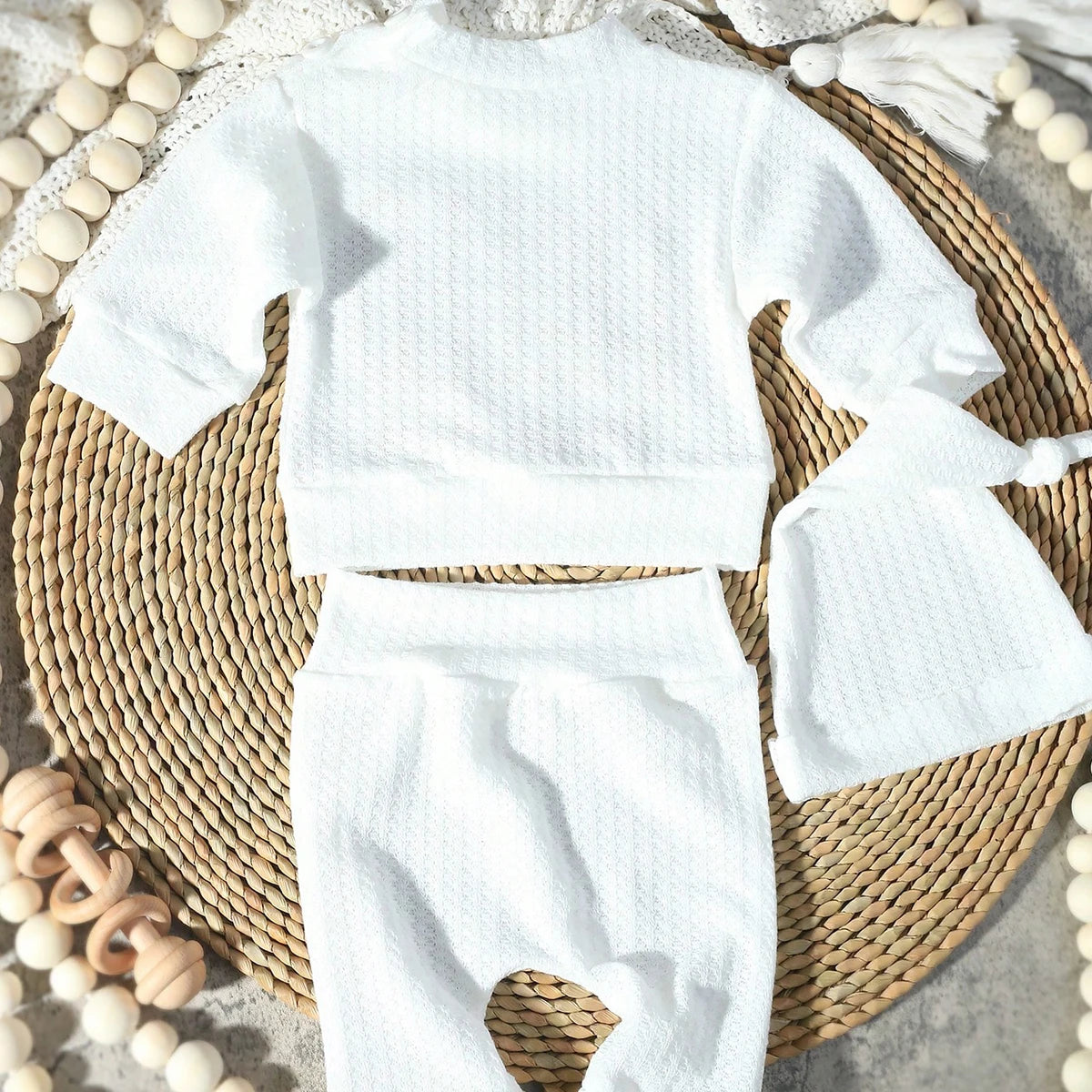 Ylsteed "bonjour" broderie nouveau-né photographie accessoires infantile barboteuse combinaison avec chapeau à nœud bébé à la maison tenue bébé Photo cadeau