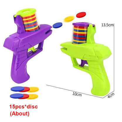 Pistolet à disque en mousse pour enfants, jeu de plein air, jouet, disque volant, lanceur de tir, Double jouet interactif Parent-enfant