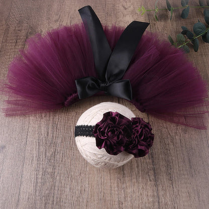 Ylsteed – tenues de photographie pour nouveau-né fille, jupe Tutu faite à la main avec bandeau fleuri, vêtements de princesse, accessoires Photo pour bébé fille