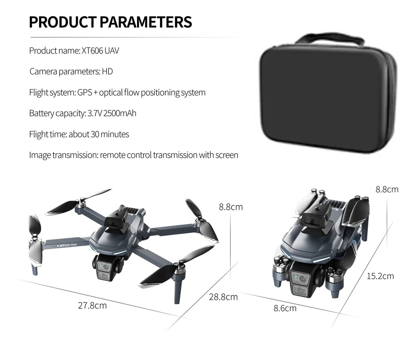 Xiaomi XT606 MAX GPS Drone 4k professionnel 8K HD caméra FPV souhait écran Drone 360 °   Jouets quadrirotor pour éviter les obstacles, drone